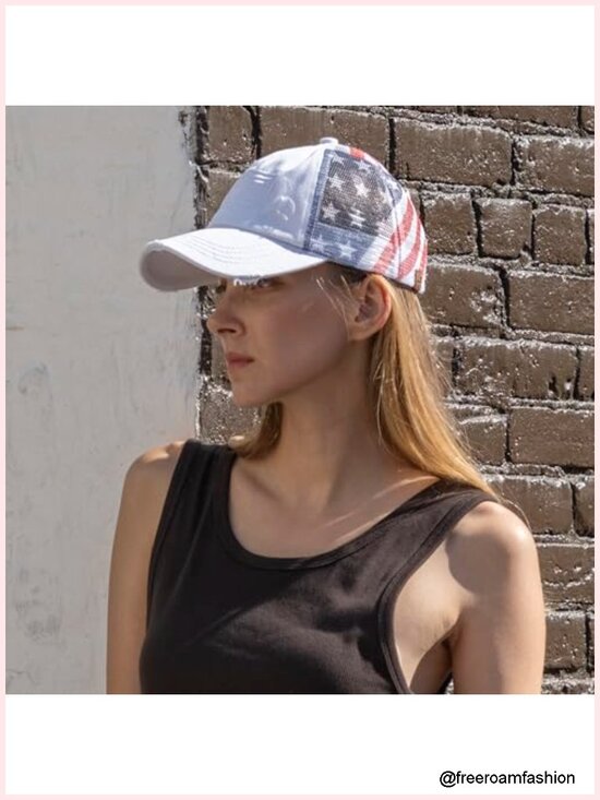 Criss-Cross Ponytail Baseball Cap – Embroidered Cotton, Mesh Back, Adjustable